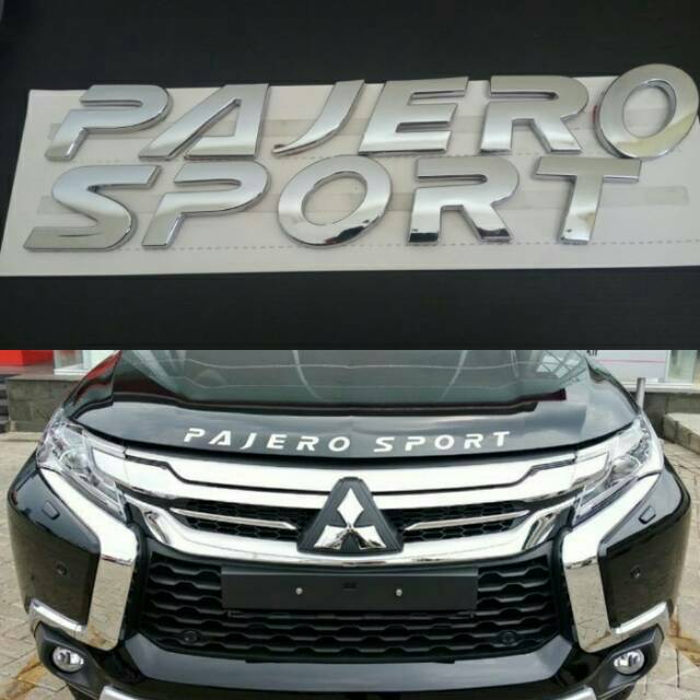 Emblem Hood moulding PAJERO SPORT buat All New Pajero / Emblem Pajero