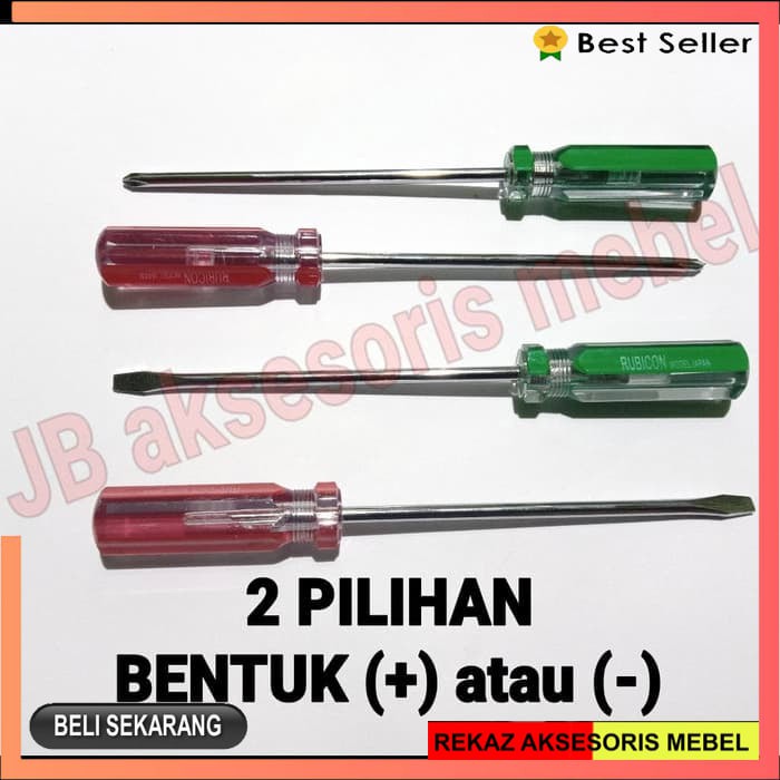 OBENG RADIO TV 8" KEPALA (+) atau (-) / OBENG PANJANG KURUS 20 cm