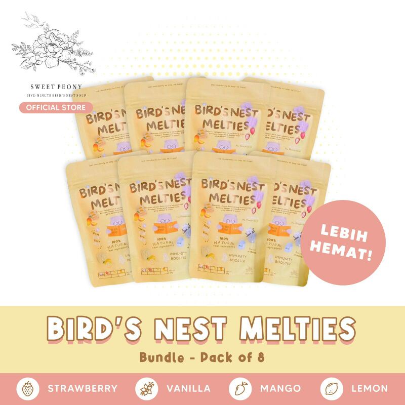 

NatureNest Bird's Nest Melties (snack anak isi sarang burung) Bundle isi 8