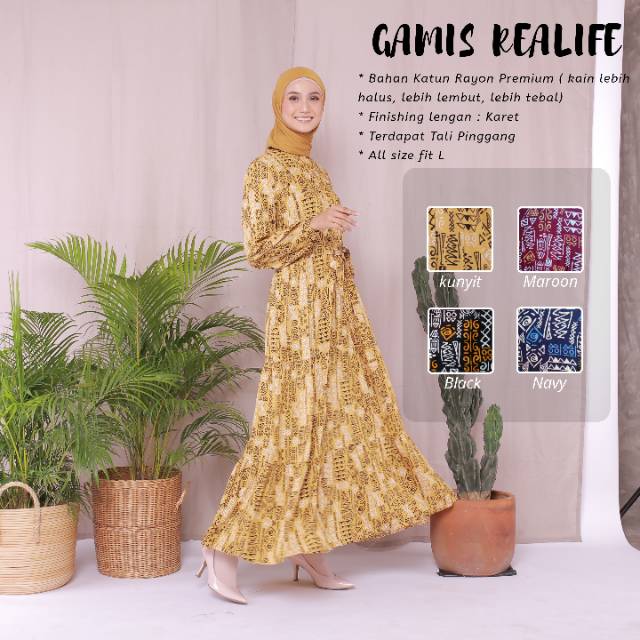 TERMURAH! HOMEY DRESS MOTIF ETNIK-GAMIS REALIFE BAHN KATUN RAYON BERKUALITAS-GAMIS CANTIK-BESTSELLER