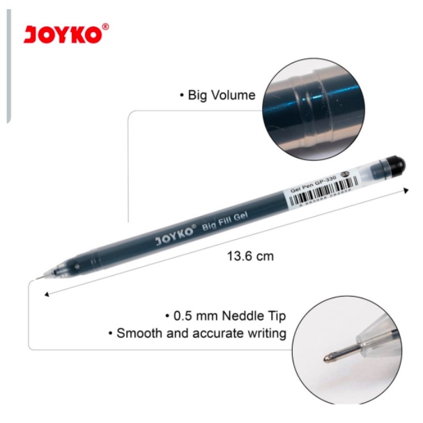 

[ISTY] Gel Pen Pulpen Pena Joyko GP-330 Big Fill Gel 0.5 mm(pcs)