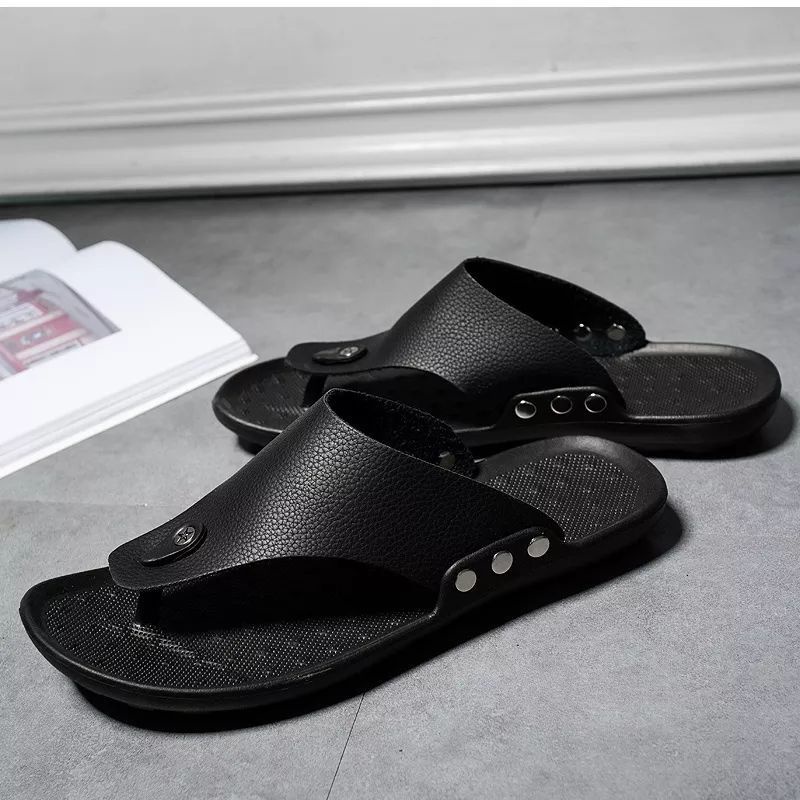 Sandal Jepit Pria Kulit Import/Sandal Casual Anti Slip/Sandal Pria Terbaru