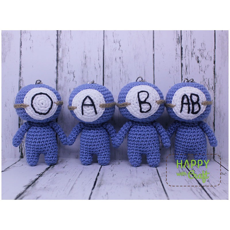 [PRE ORDER] Gantungan Boneka Rajut / Amigurumi Golongan Darah / Blood Type
