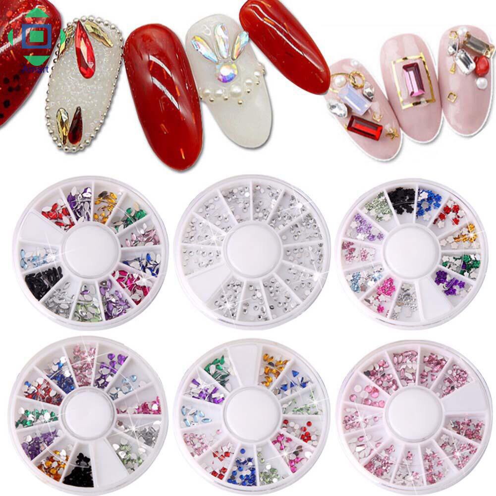 Nail Crystal love Rhinestones Set Flat bottom Mixed Color Nail Art 3D Decor Manicure Nail Wheel Nail