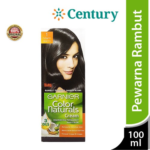 GARNIER COLOR BATURAL HITAM ALAMI 1 / HAIR COLOR / PEWARNA RAMBUT HITAM / PERAWATAN RAMBUT