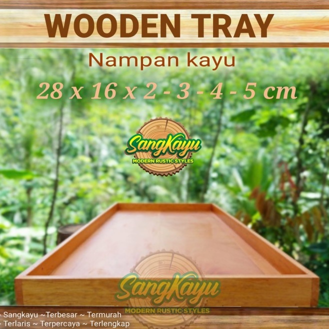 TERMURAH Nampan kayu 28x16cm nampan sajikotak seserahan baki kayu tray