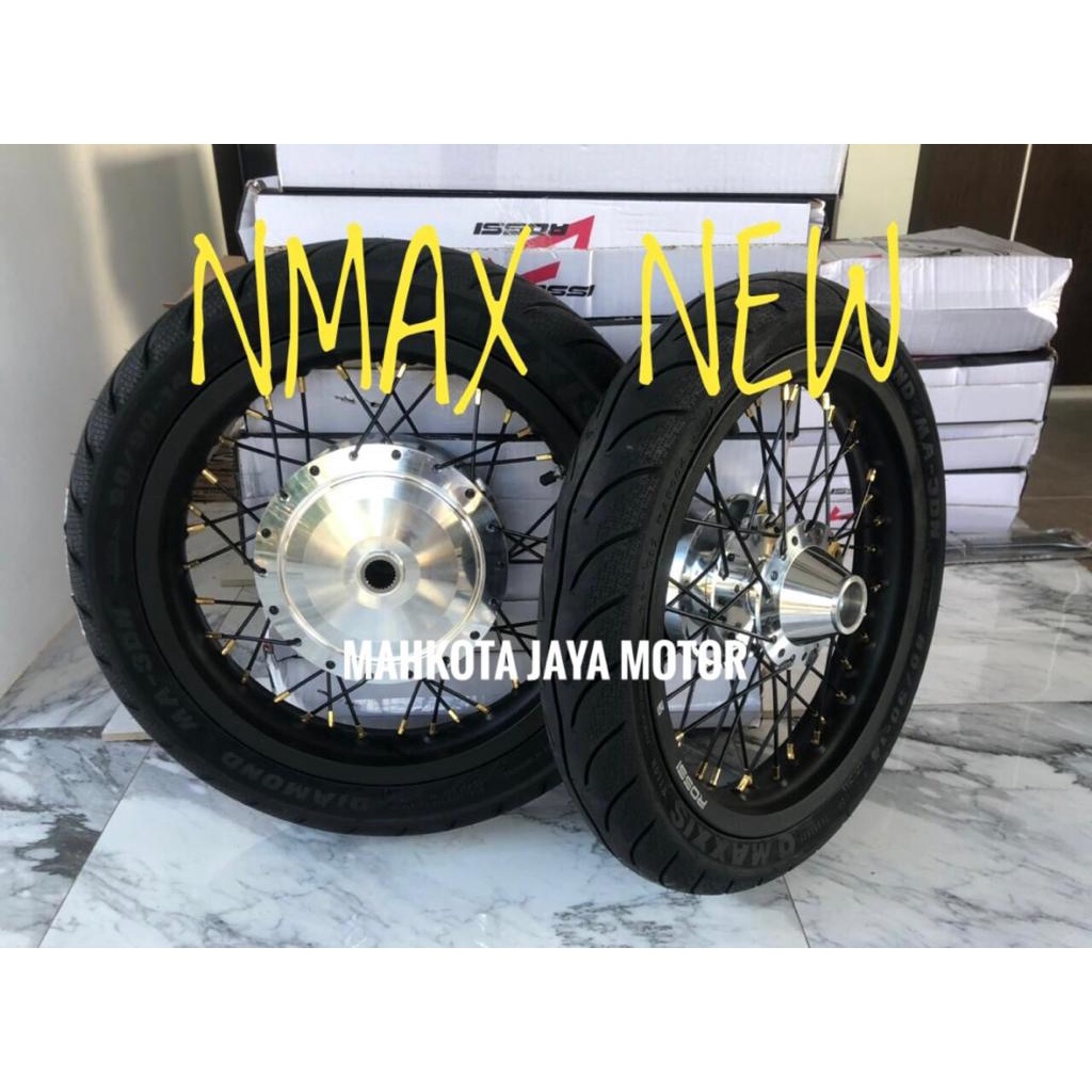 Paketan Velg Rossi ring 14 Tromol VND khusus untuk Motor Nmax New/Old/yamaha lexi  sudah termasuk ba