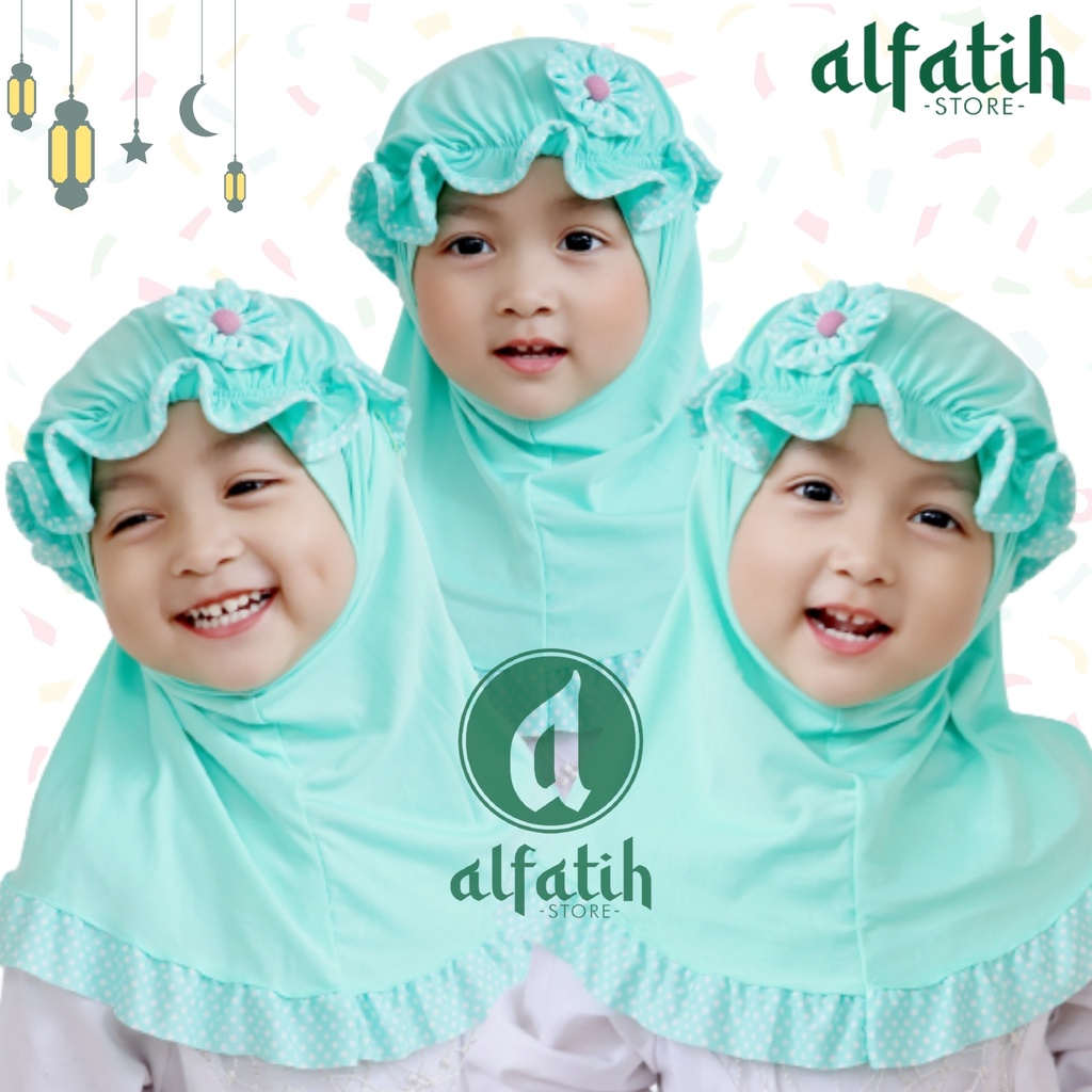 ALFATIH STORE / JILBAB ANAK TOPI POLKADOT / Jilbab Anak Murah /HIJAB ANAK / HIJAB BAYI KERUDUNG ANAK / Kerudung Anak Jilbab Hijab Anak Bayi Perempuan / pastan baby / hijab anak / Jilbab Anak bayi Usia 0-3 Tahun Bahan Jersey Premium Nyaman Di Pakai