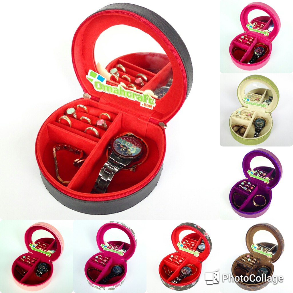 PROMO TERMURAH - Mini Jewelry Case kotak Tempat Perhiasan Cincin Gelang