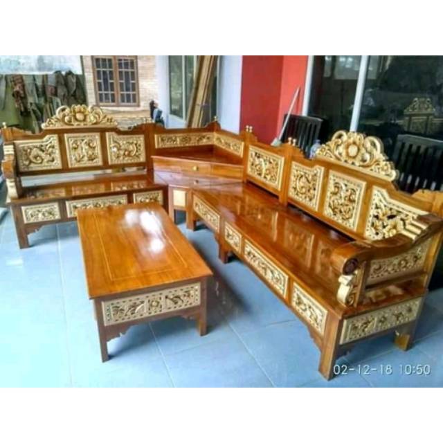  Ukuran  Detael Kursi  Sudut  Jual Kursi  Sofa Sudut  Kayu 