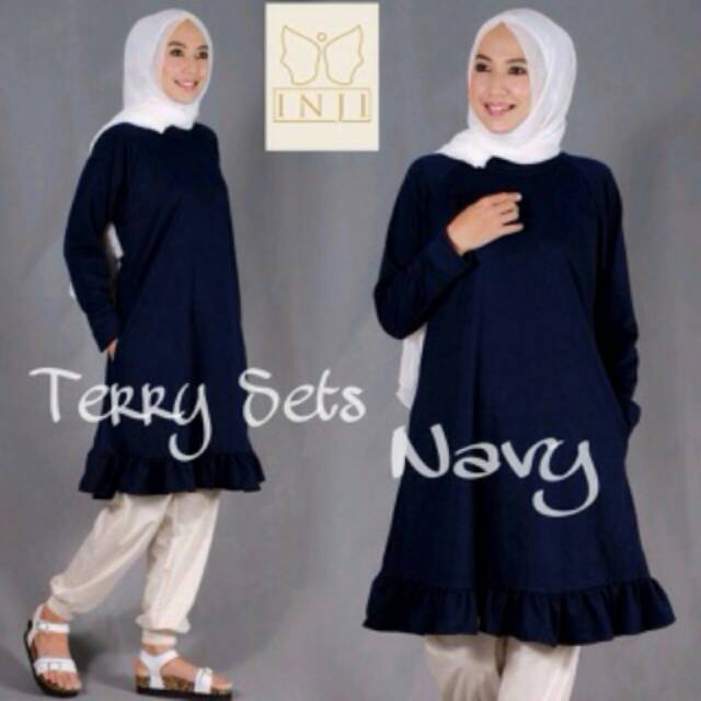 Terry set (tunik + celana) original by inji
