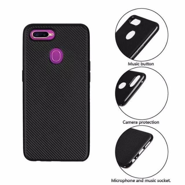 Oppo F9 - F9 Pro Ultra Slim Full Black Carbon Soft Case