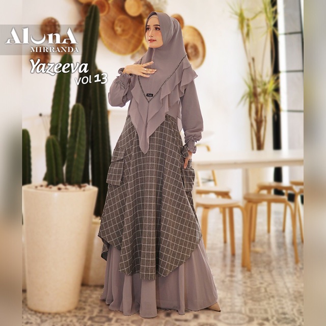 Ready Gamis Yazeeva Vol.13 Syari Set Ori By Aluna Mirranda