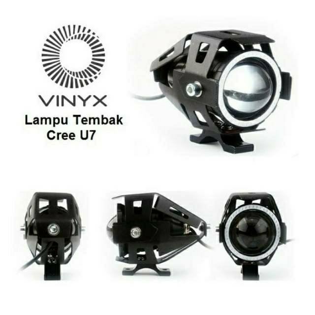 VINYX Lampu Tembak Sorot Led Cree U7 Transformer Projector Projie Motor 3 Mode Strobo Flash