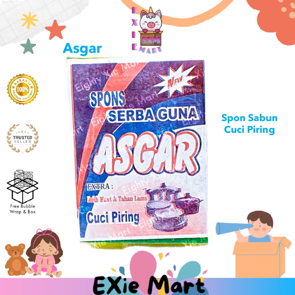 SPON CUCI PIRING - ASGAR SPON SERBAGUNA BUSA CUCI PIRING PANCI 2 SISI KASAR HALUS / PEMBERSIH PIRING