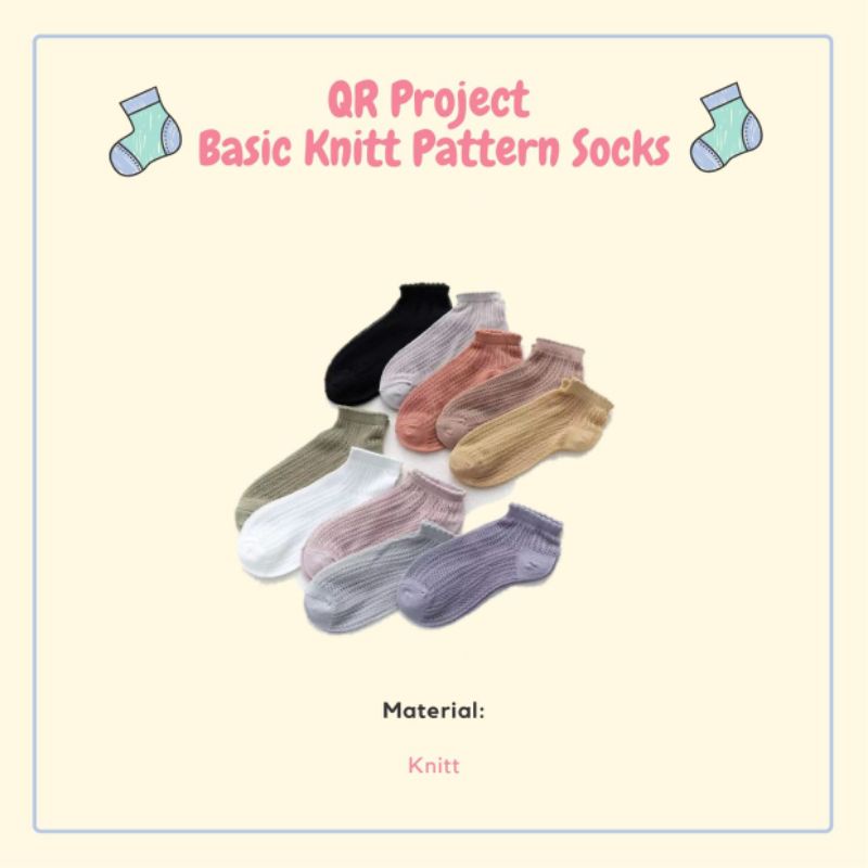 QR Project id Kaos Kaki Rajut Pola Basic Knitt Pattern Socks