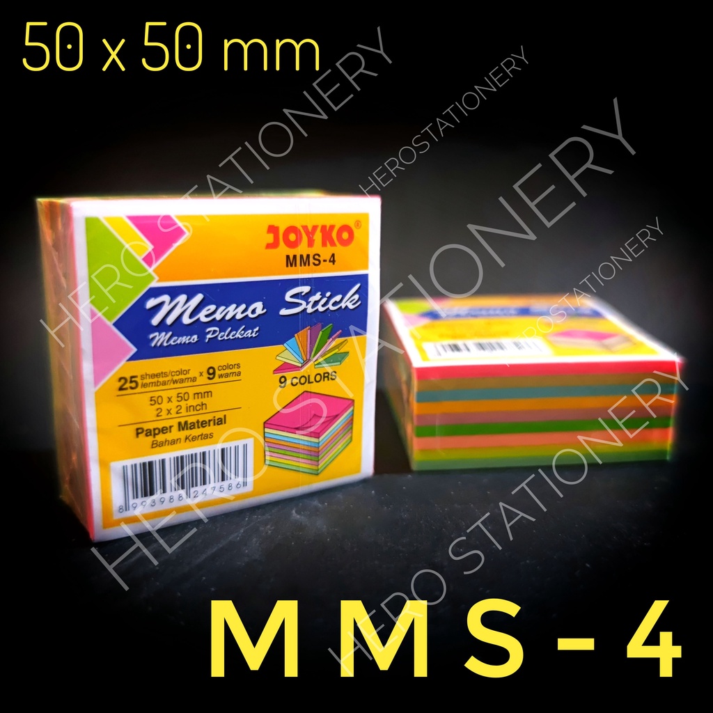 

Joyko memo stick sticky note kertas 9 warna MMS-4