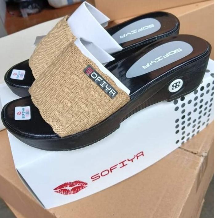 Dijamin Miring harga.. Sandal Wedges Rajut Sofiya Terbaru/Sandal Wanita Rajut Import  Sofiya Terlari