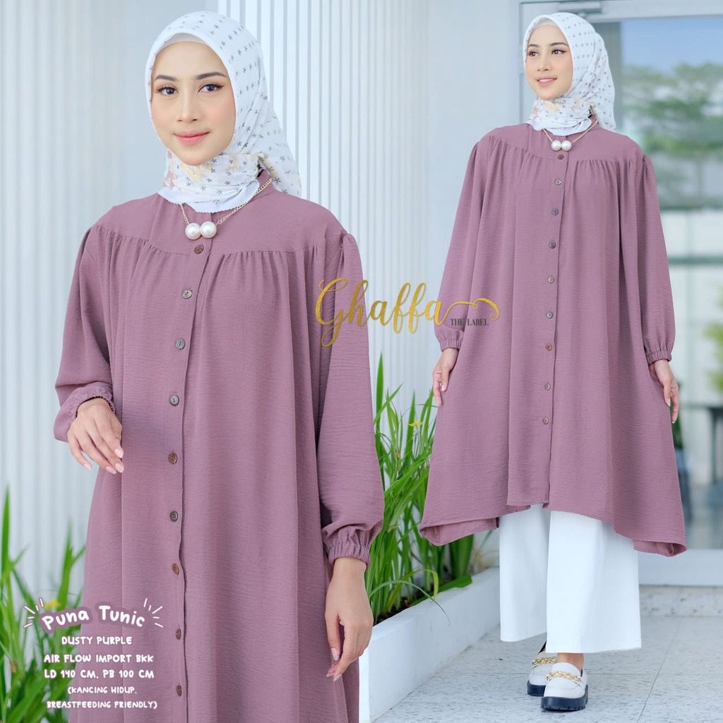 (AMD) TUNIK ARLIN FULL KANCING DAILY BUSUI WANITA TUNIK AIRFLOW