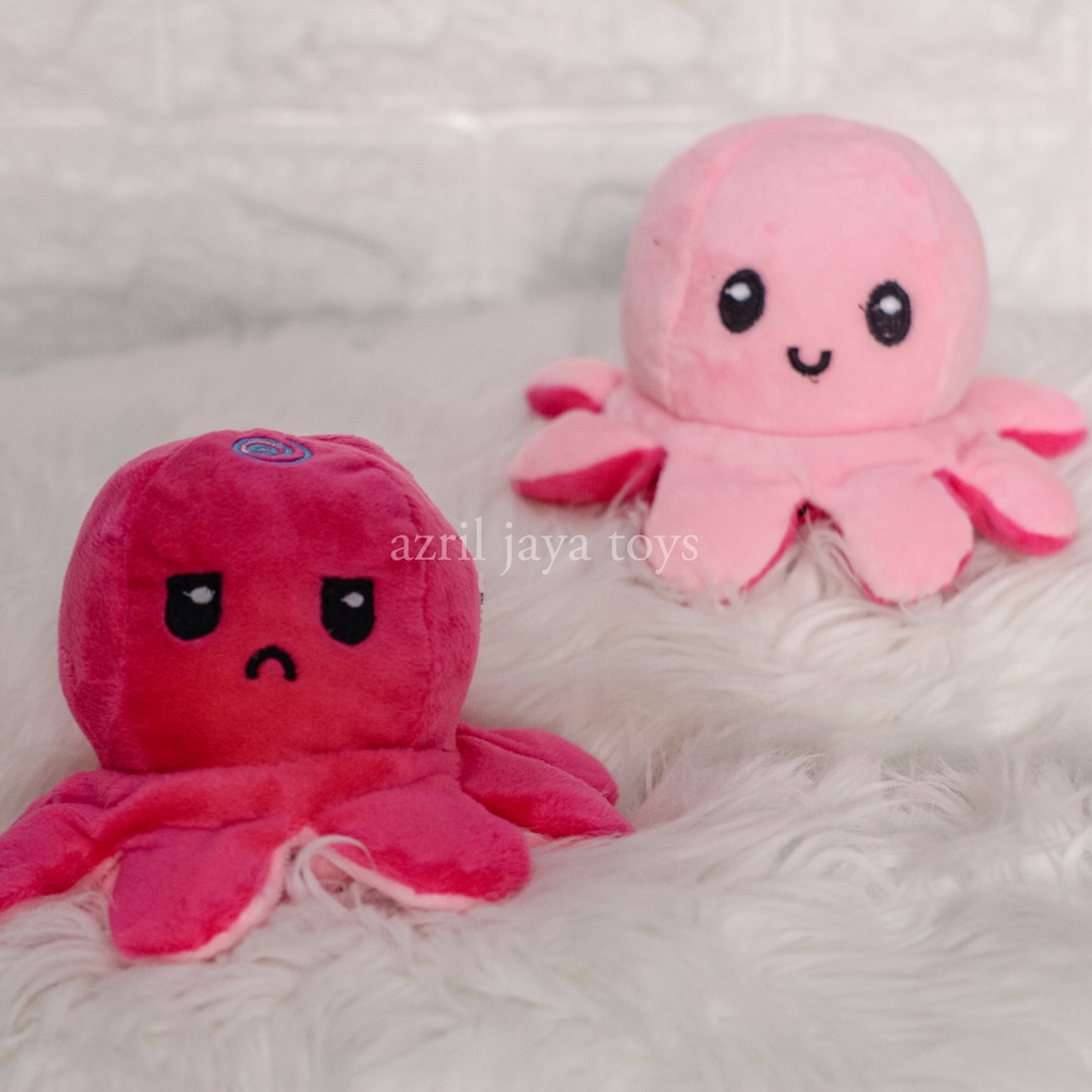 Boneka Gurita Octopus Boneka Ubur Ubur Bolak - Balik Berubah expresi