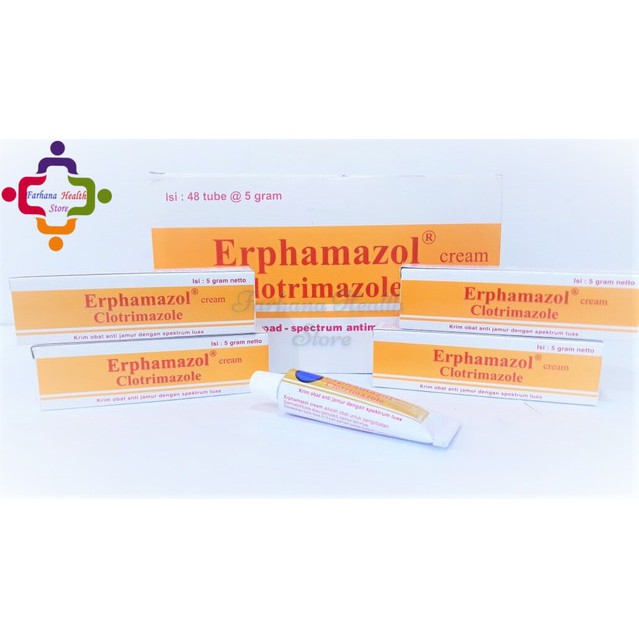 Original Erphamazol Cream 5 gr / Clotrimazol Cream / Salep Gatal Karena Jamur