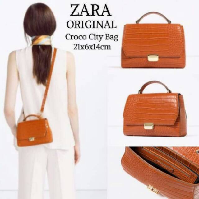 ZARA CROCO CITY BAG ORIGINAL