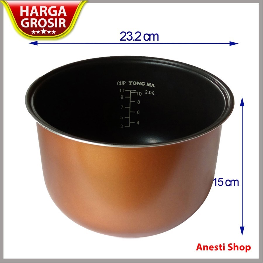 Panci Teflon Magic Com Yong Ma - INNER POT - Tipe Non Wing - 2L