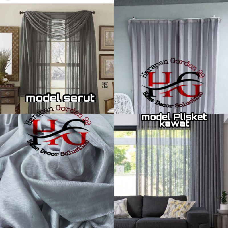Vitrase Gorden Import Abu Grey Model Plisket Serut