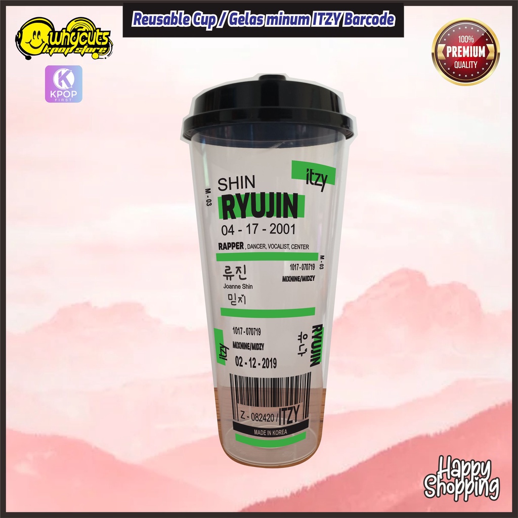 Reusable Cup Itzy edisi Barcode  / bisa panas dan dingin 700ml