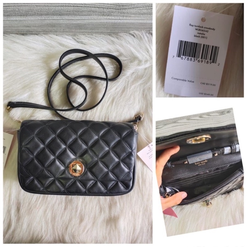 Kate Spade Natalia Flap Turnlock Crossbody Black