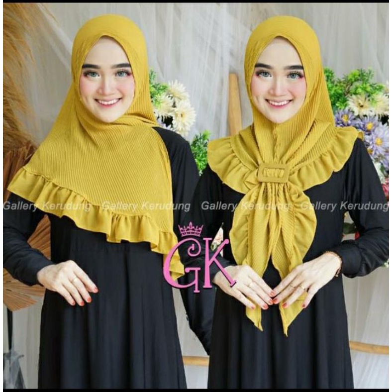 BERGO PLISKET REMPEL GESPER / SIRIA PLISKET/SIRIA REMPEL/JILBAB SEGITIGA INSTAN