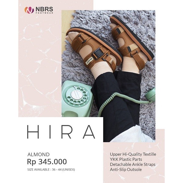 Nibras Footwear Sandal Hira Sepatu Sandal Gunung Simple Bahan Upper Elastic Textile Alas Kaki Moder