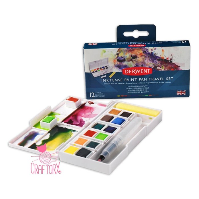 

air-cat- derwent inktense paint pan travel set 12 colour -cat-air.