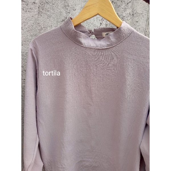 Zara blouse / blouse smoke / blouse pleats /blouse puffy / blouse lengan balon kerut / blouse zara semibydianty-Tortila (airflow)