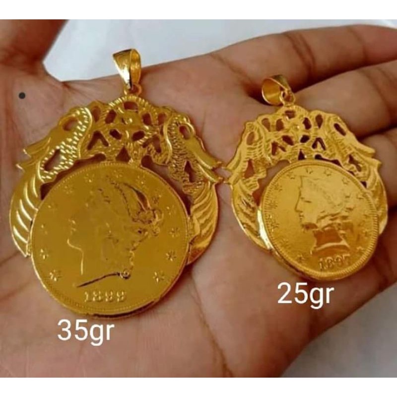 Liontin Koin Emas LM/London 24K kadar 99,99%