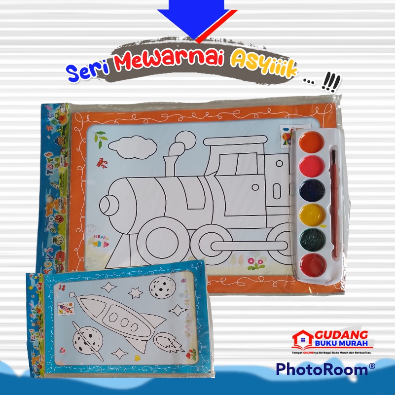 

Seri Mewarnai asik | 1 buku 2 gambar | buku mewarnai dengan cat | mewarnai asik | buku mewarnai murah | buku mewarnai anak