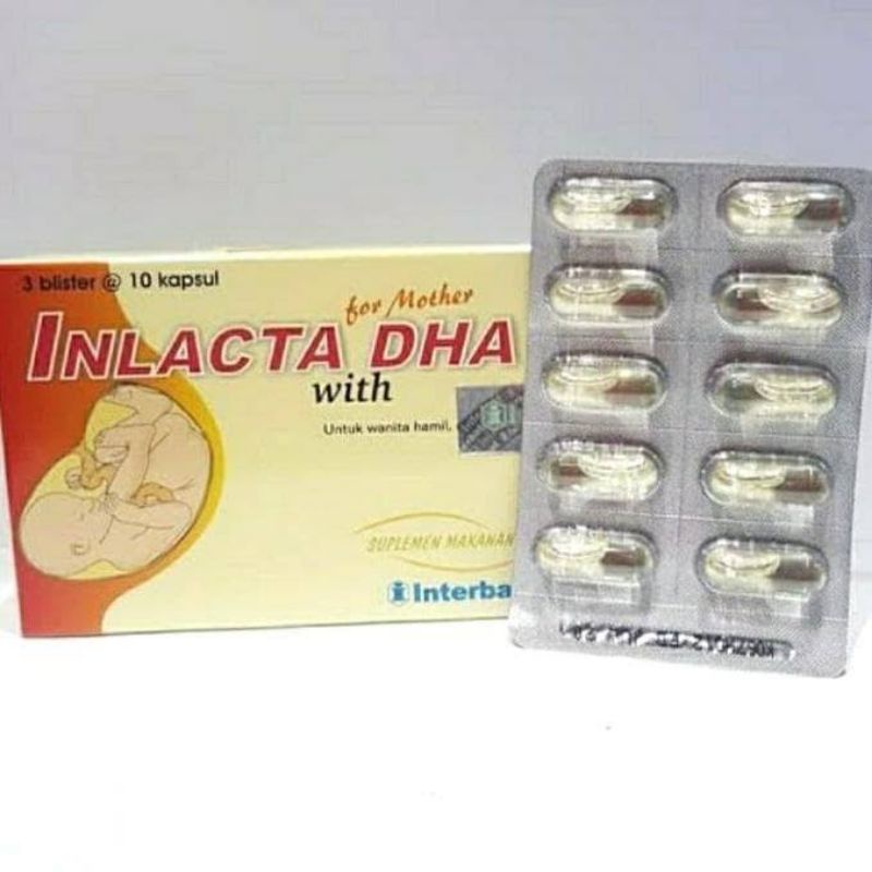 Inlacta DHA Suplemen Makanan 1Strip 10Cap / Vitamin Ibu Hamil / Vitamin Ibu Menyusui