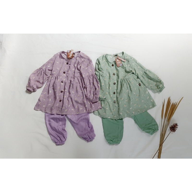 SYABIL Tunik Set Kids - Setelan Tunik Anak Rayon Adem Nyaman 0-5 Tahun