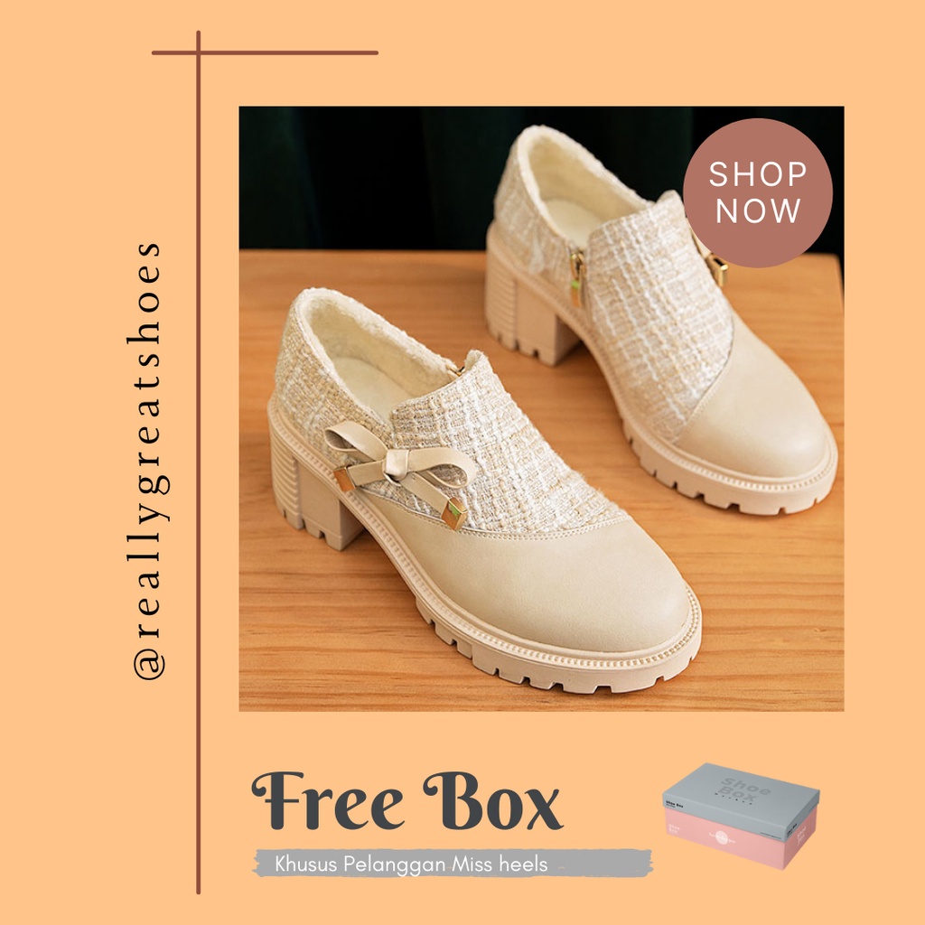 Miss Heels Sepatu Docmart / Sepatu Loafers Wanita / Sepatu Wanita Mary Janes Import Premium Quality M040