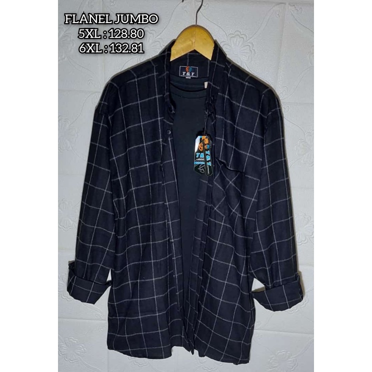 flanel jumbo lengan panjang pria size 5XL-6XL / kemeja flanel lengan panjang jumbo pria