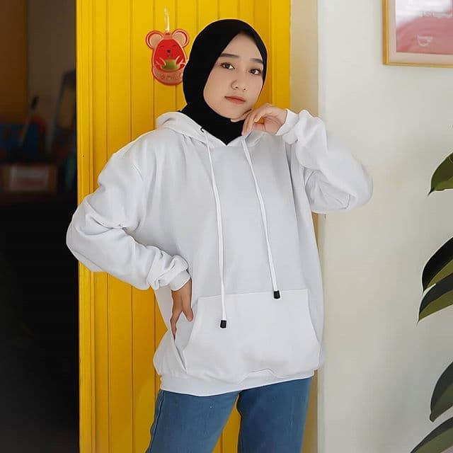 Sweater Hoodie Wanita Natural Hoodie Sweater Polos Terlaris Simpel Tangan Panjang Hangat-8