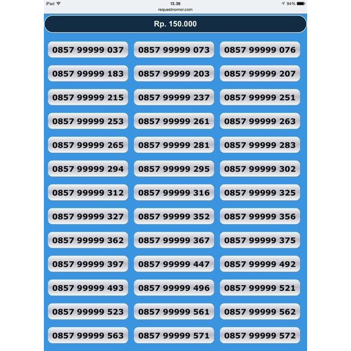 NOMOR CANTIK INDOSAT 0857 99999 XXX