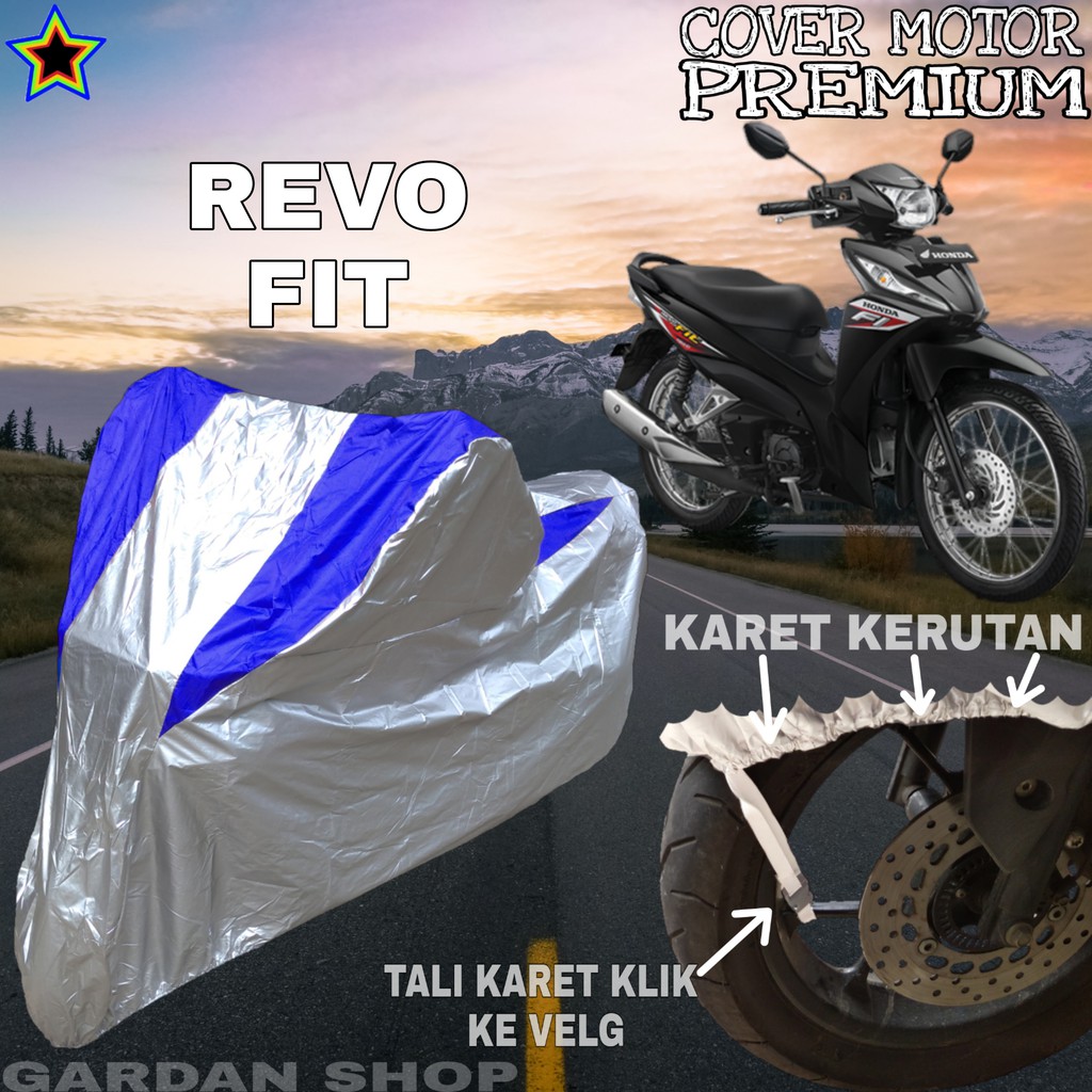 Sarung Motor REVO FIT Silver BIRU Body Cover Penutup Motor Revo Fit PREMIUM