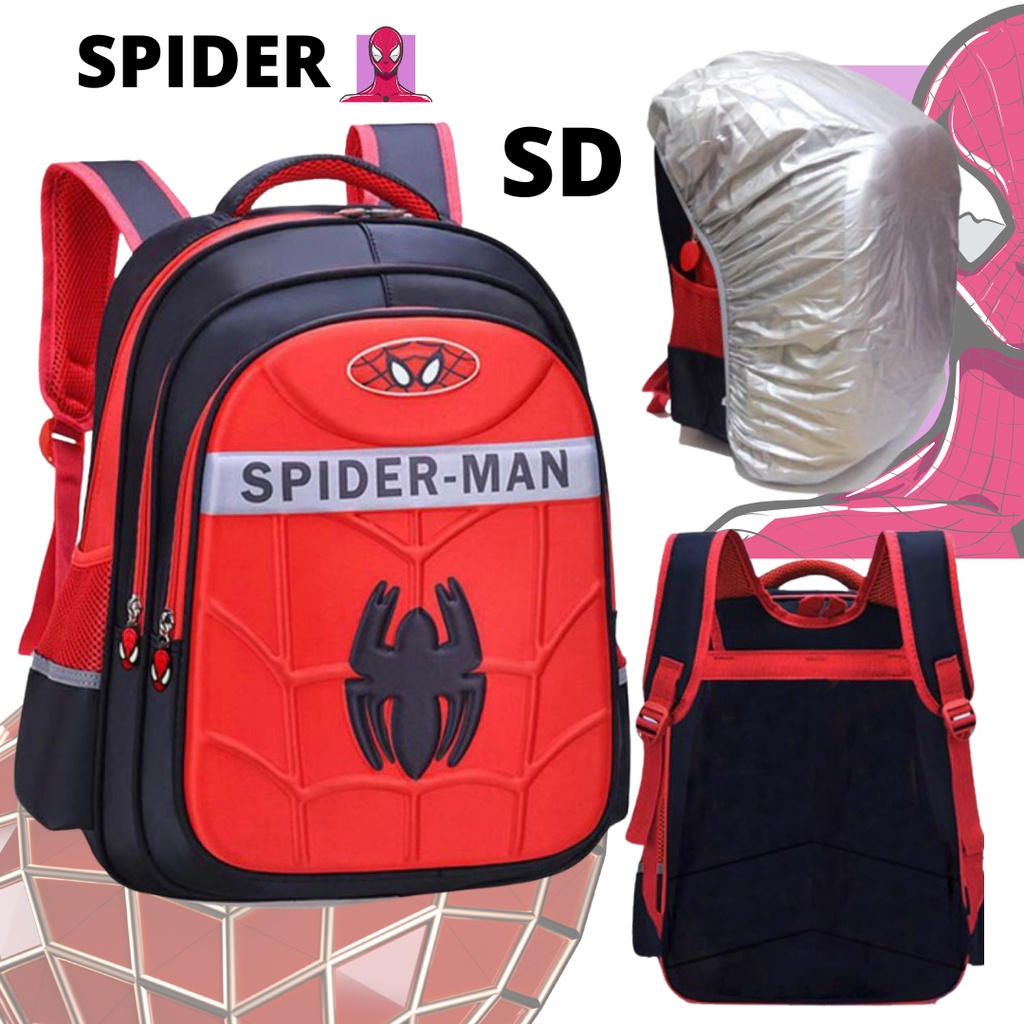 LMB Tas Anak Sekolah SD Laki Laki Timbul Ukuran Besar IMPORT Gambar Karakter Timbul 6D Superhero