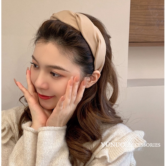 Bando Kepang Twist Korea Wanita / Bando Bandana Lebar Hartanto