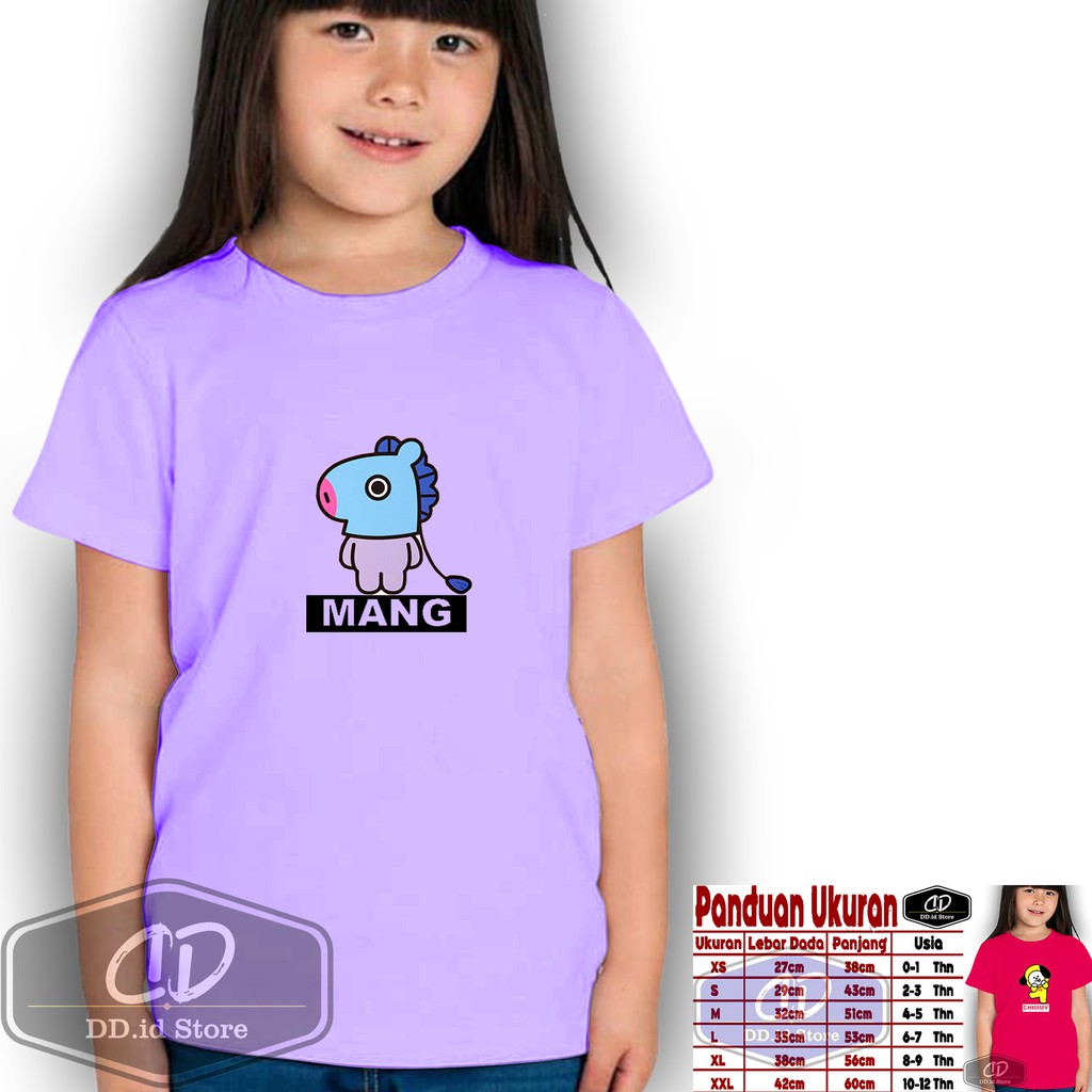 Baju Mang Anak / Baju BTS / Baju BT21 / Kaos Anak / Kaos MANG / Baju Anak BTS