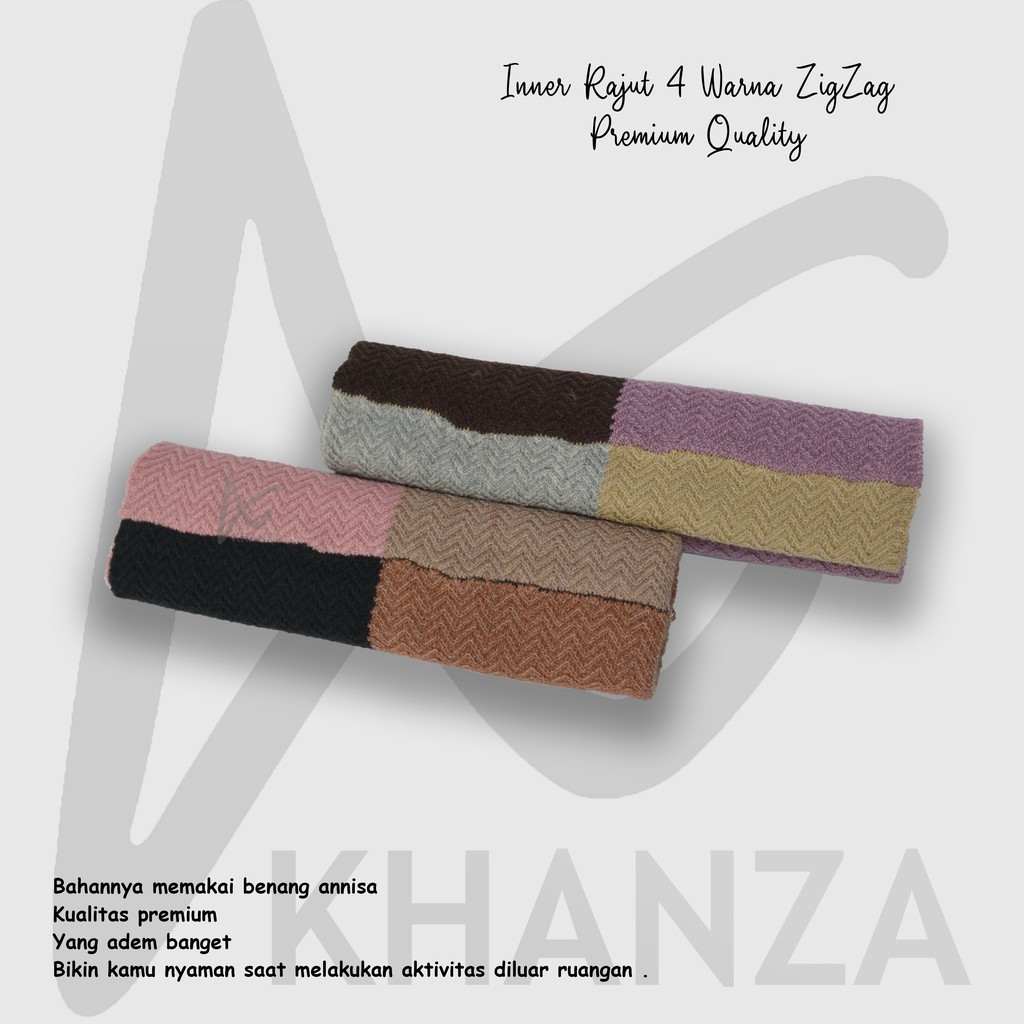 Inner Rajut 4 Warna Zigzag Premium Ciput Bandana Rajut 4 IN 1