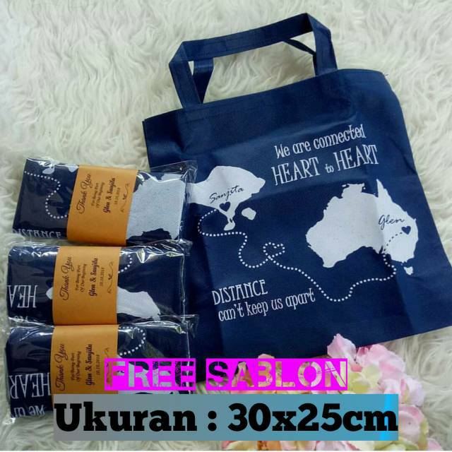 Souvenir pernikahan / tas sablon murah