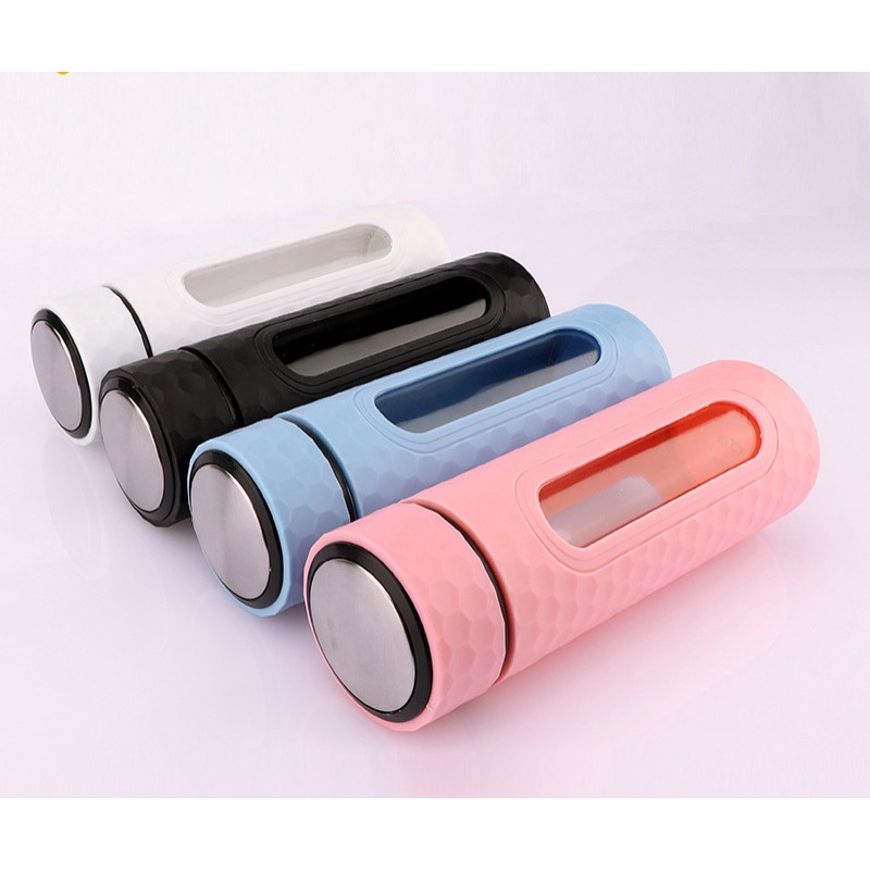 Botol Minum Kaca 450 ml Motif Sarang Lebah/ Botol Minum Unik-4