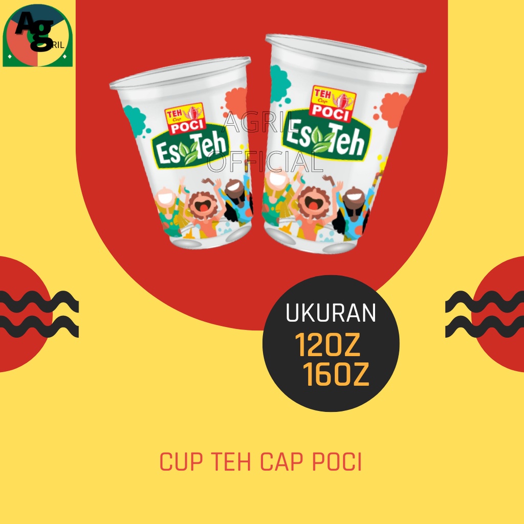 Premium (Mount) Gelas Cup Plastik Es Teh Poci 16 dan 12 Oz Original 1Slop